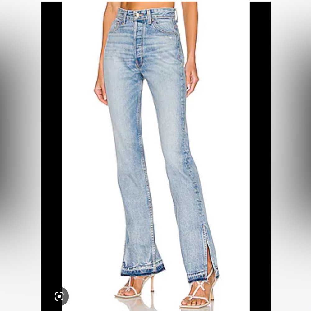 cotton citizen high split jeans in clean vintage